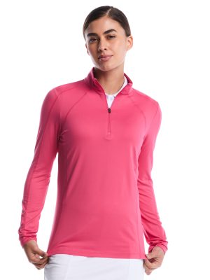 Womens Quarter Zip Brushed Heather Pullover