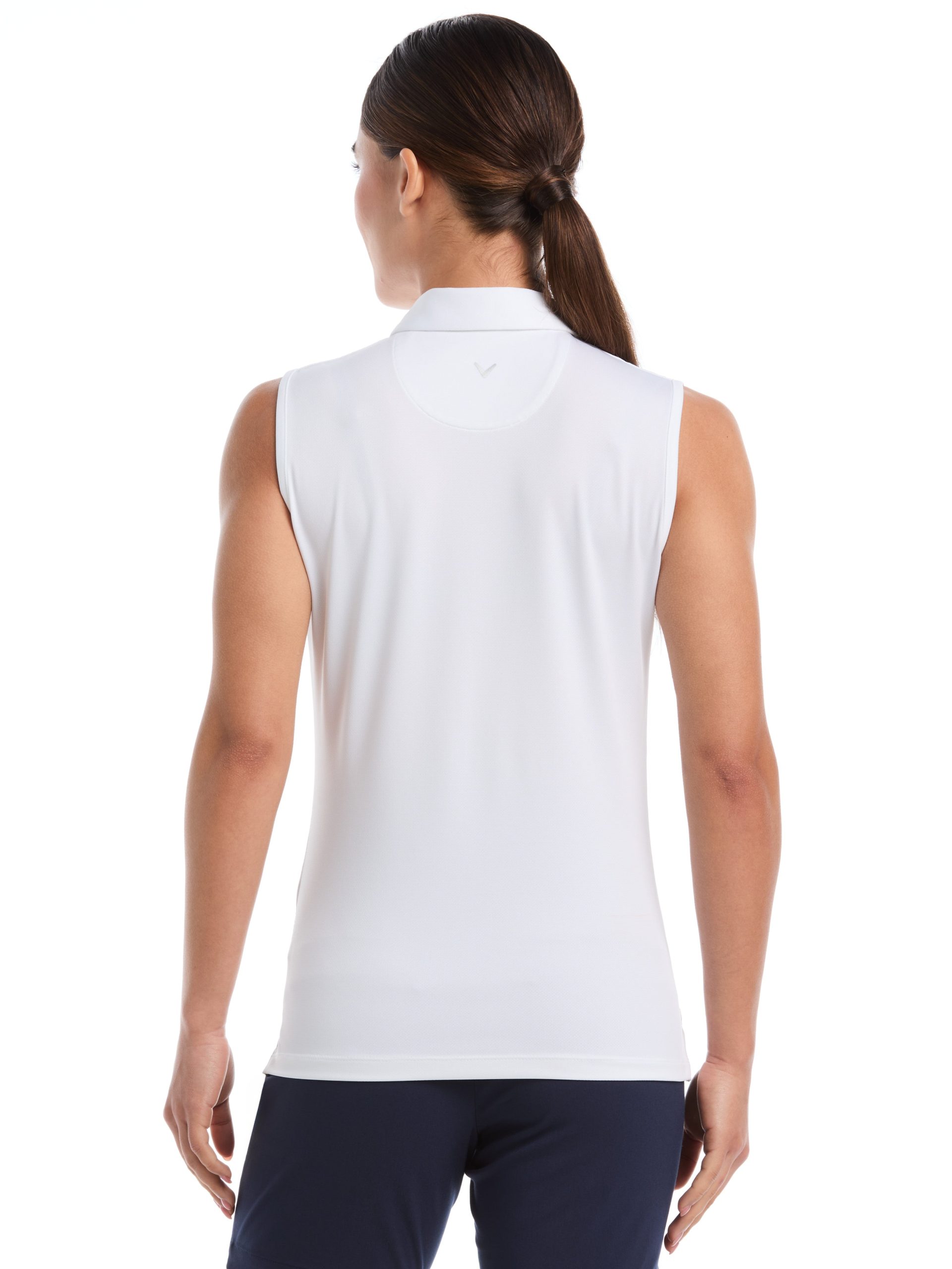 Womens Quarter Zip Solid Sleeveless Golf Polo - Image 10