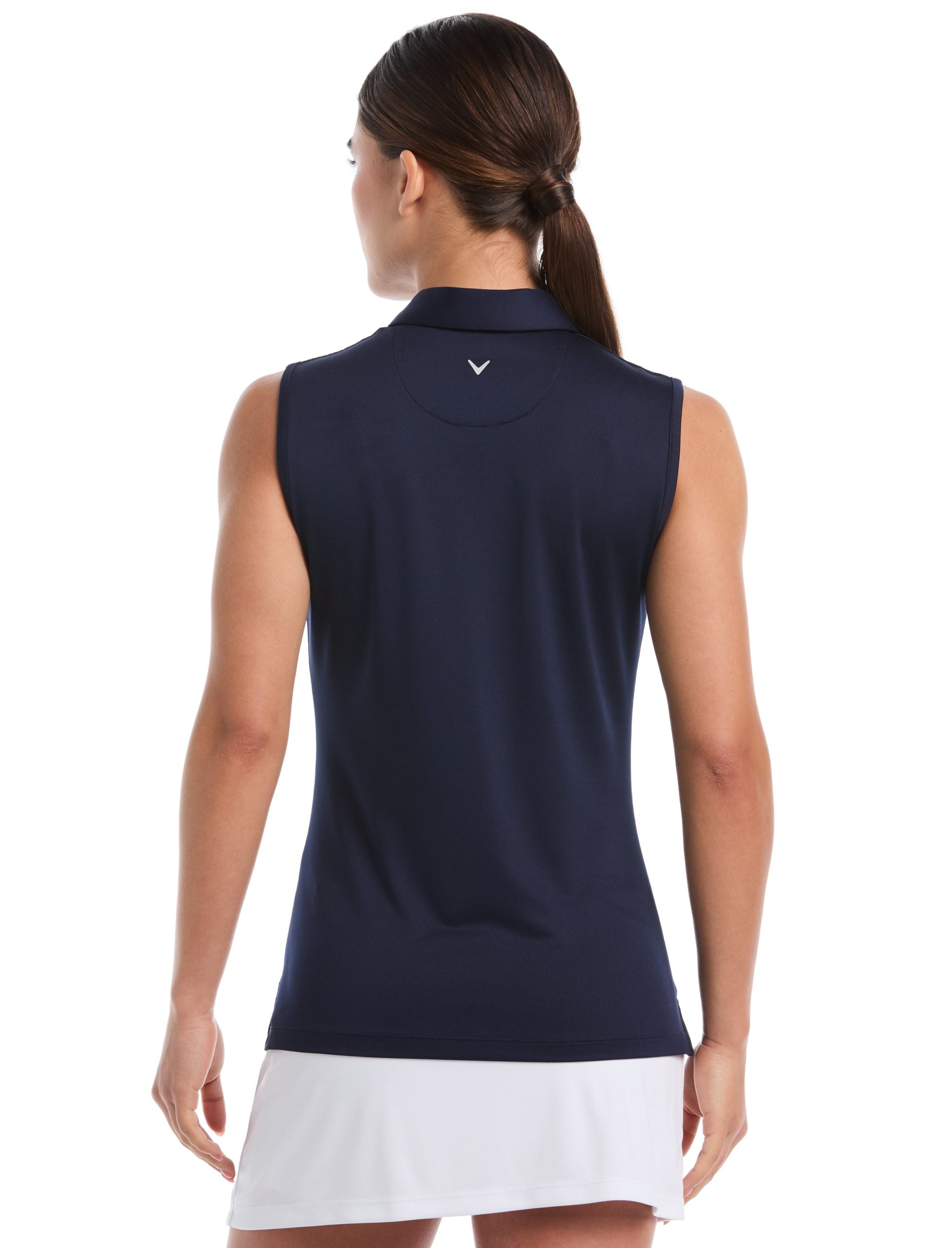 Womens Quarter Zip Solid Sleeveless Golf Polo - Image 6