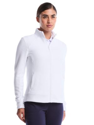 Womens Textured Fleece Midweight Golf Jacket